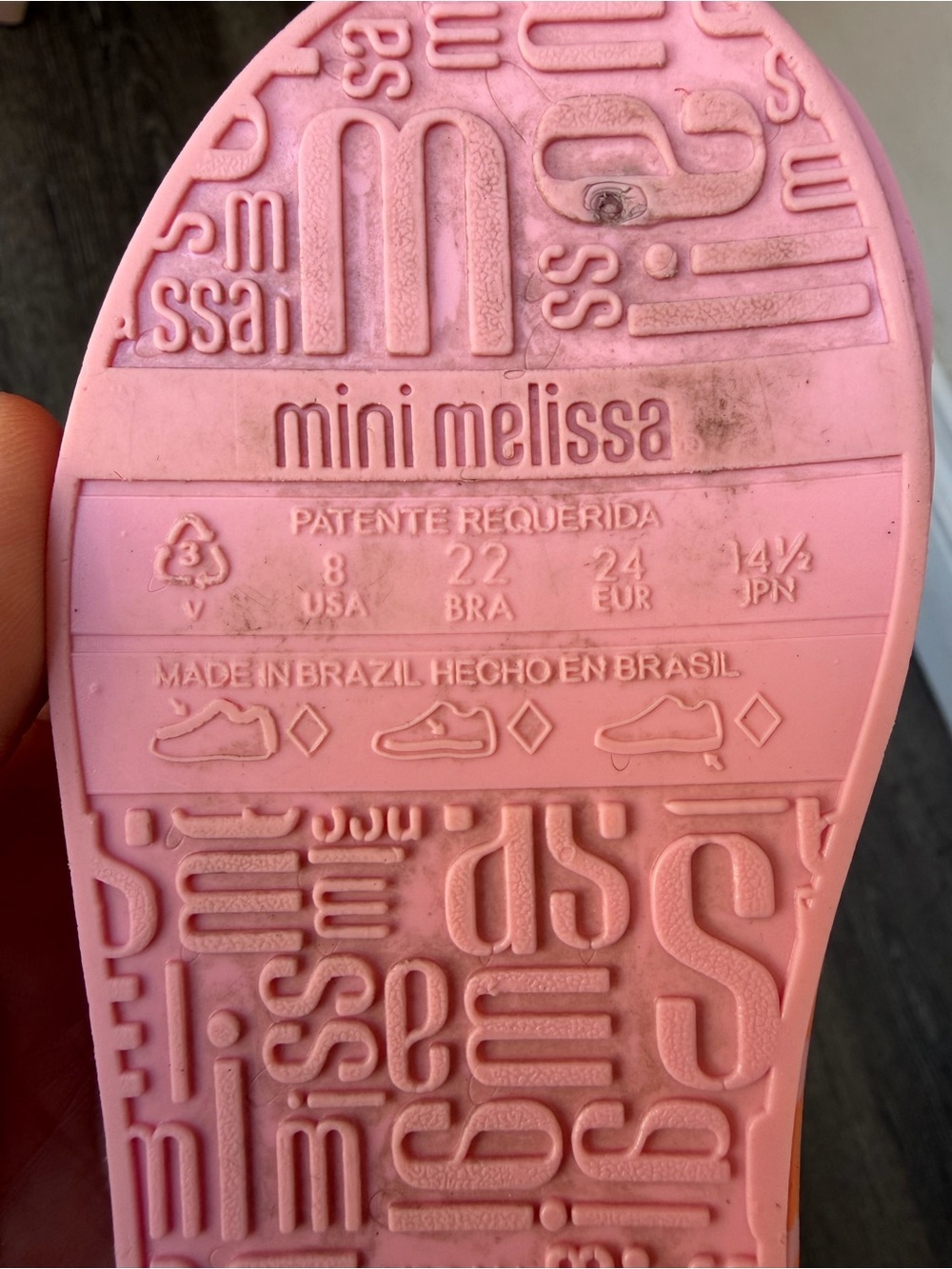 Mini Melissa Pink Sneakers with Orange Flower Accents - Picture 6 of 6